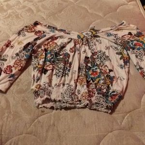 Floral off shoulder shirt